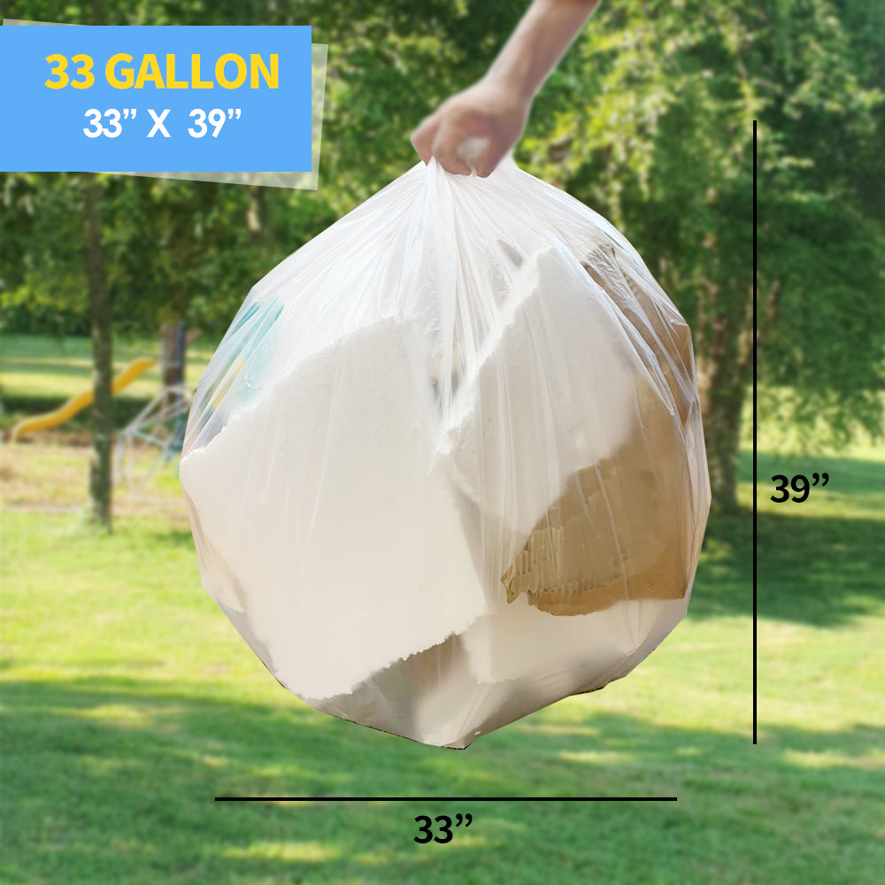 33 GALLON HDPE CAN LINER 33" X 39", CORELESS ROLLS 250 COUNT HIGH DENSITY POLYETHYLENE TRASH CAN LINER