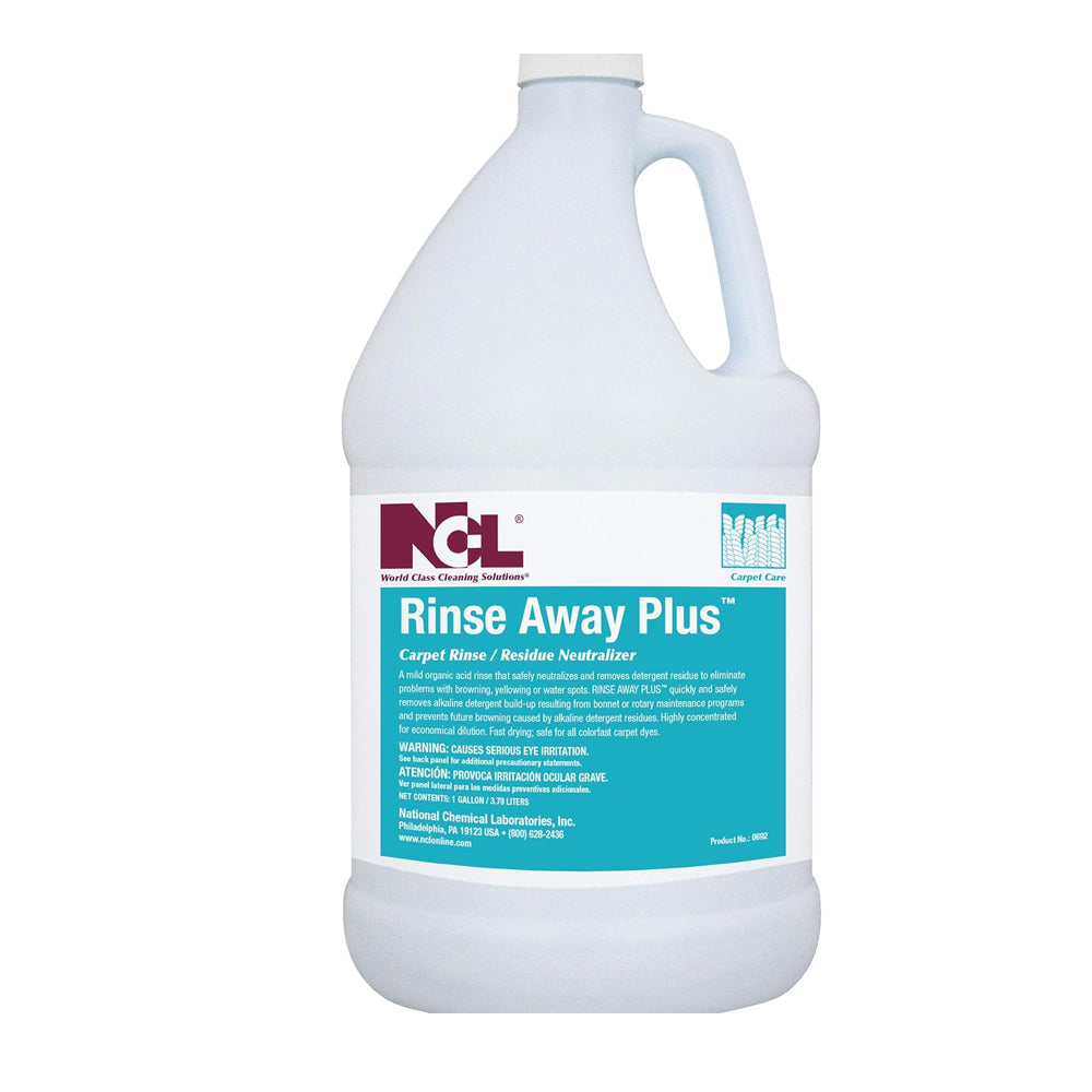 RINSE AWAY PLUS Carpet Rinse/Residue Neutralizer, 4 x 1 Gallon, Makes 100+ Gallons of Neutralizer (NCL0692-29)