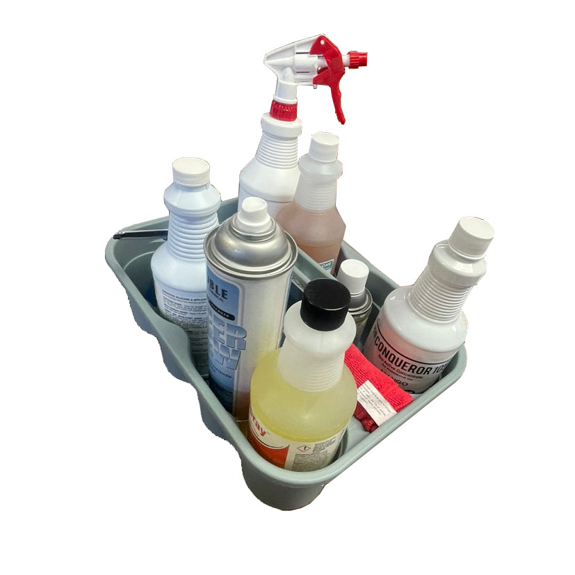 Carry Caddy, Plastic Cleaning Caddy with Handle, Gray