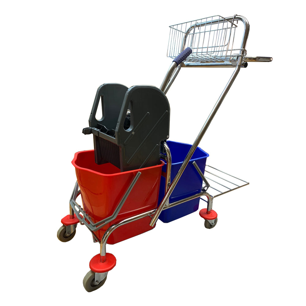 Dual MOP Bucket Wringer Trolley